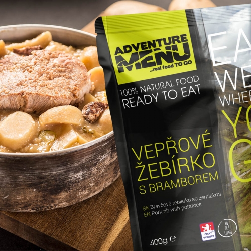 Готовая еда Adventure Menu Свиное ребро с отварным картофелем купить в Киеве. Цены, отзывы, описание. Доставка по Украине - Northwall.com.ua
