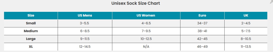 smartwool size chart